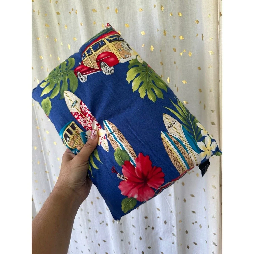 Hawaiian Pillow Co. The Olivia Collection Woodie Wagon Surfboards Floral Pillow